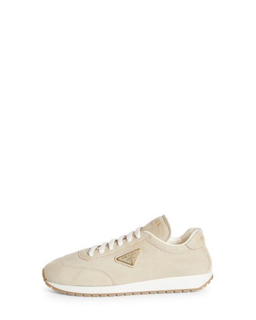 Triangle Logo Suede Sneakers