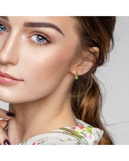 Julianna B Metallic Gemstone Octagon Link Drop Earrings 10K