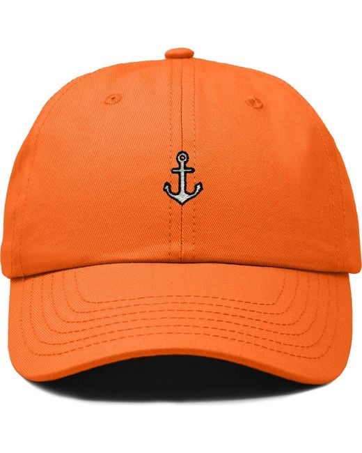 Alix Orange Anchor Dad Cap