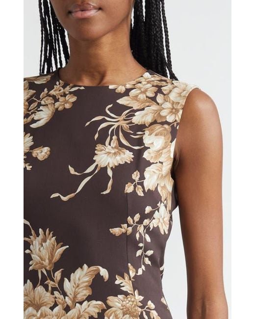 Dolce & Gabbana Multicolor Rose Print Silk Stretch Charmeuse Sheath Dress