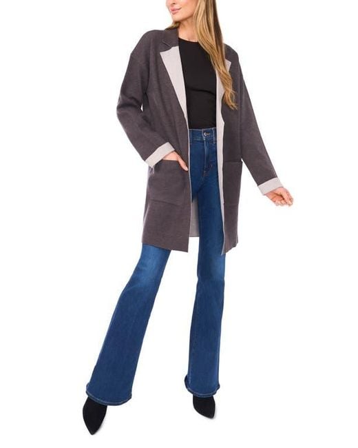 Halogen® Blue Open Front Coat