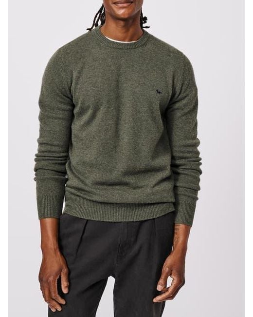 aubi Green Westbourne Crew Neck Sweater for men
