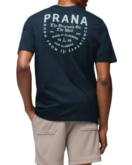 Prana Blue Past & Present Organic Cotton Graphic T-Shirt for men