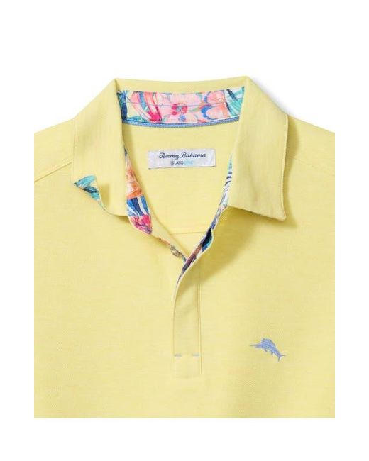 Tommy Bahama Yellow Positano Palms Five O'Clock Islandzone Piqué Performance Polo for men