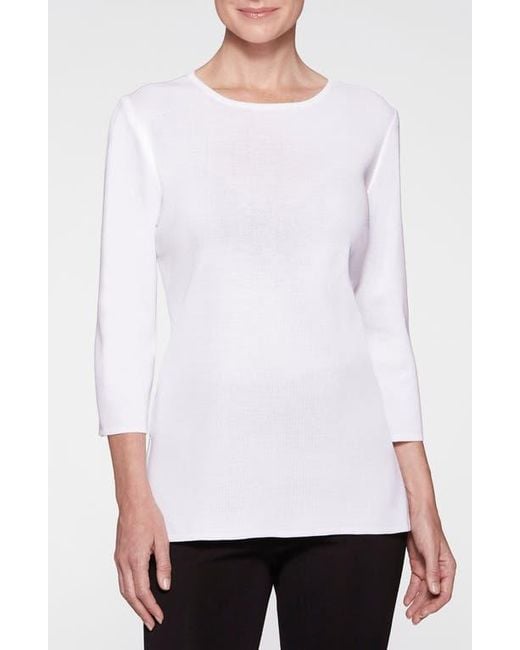 Misook White Knit Tunic Top
