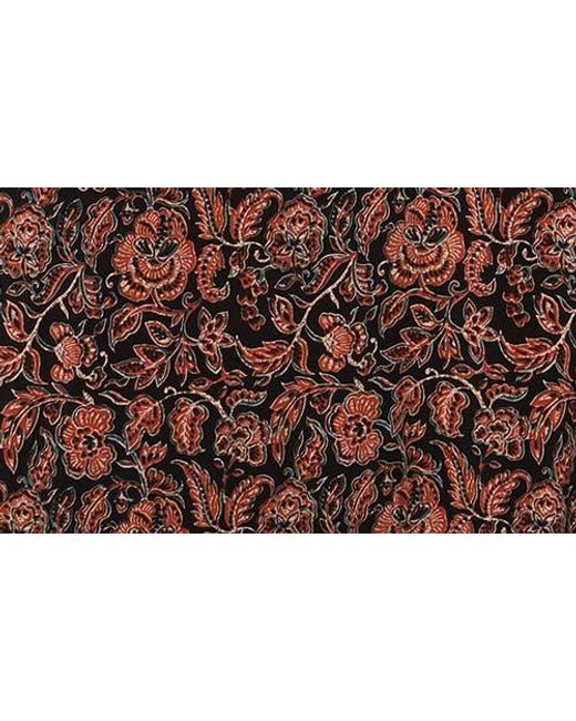 Vince Camuto Brown Floral Border Print Sleeveless Maxi Dress