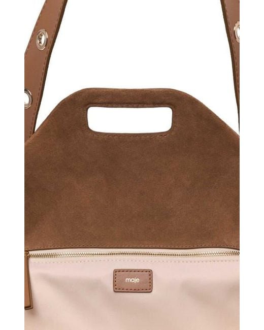 Maje Brown Suede Miss M Xl Bag