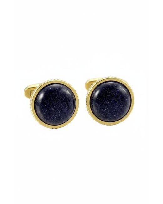 DEJI ENIOLA Blue Celestial Goldstone Cufflinks for men