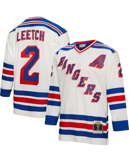 Mitchell & Ness Brian Leetch White New York Rangers 1993 Blue Line