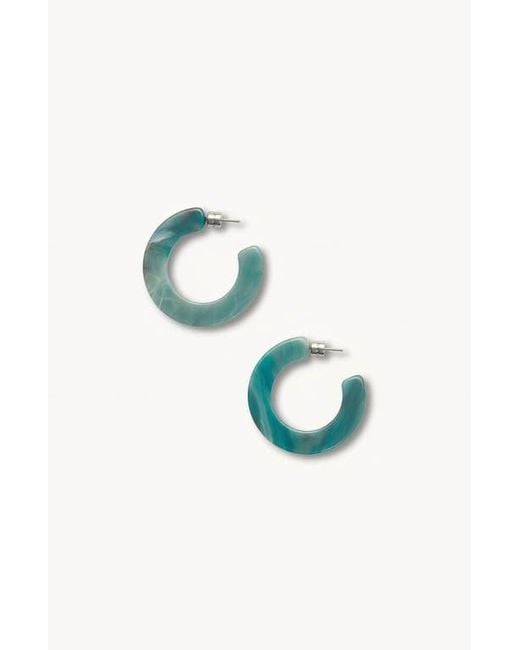 Machete Blue Handcrafted Italian Acetate Hoop Earrings