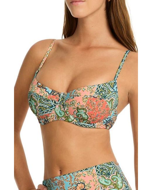Sea Level Green Java Underwire Balconette Bikini Top
