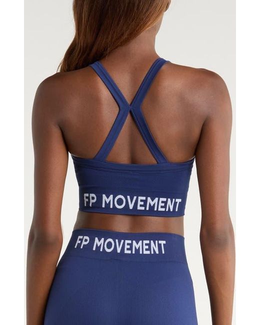 Free People Blue Fp Movement Long Haul Logo Sports Bra