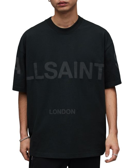 AllSaints Black biggy Logo Graphic T-shirt for men
