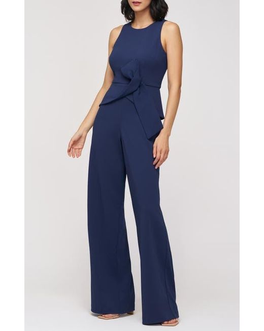 JS Collections Blue Calista Sleeveless Peplum Jumpsuit