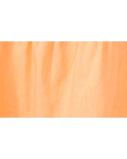 1.STATE Orange Tiered Linen Blend Minidress