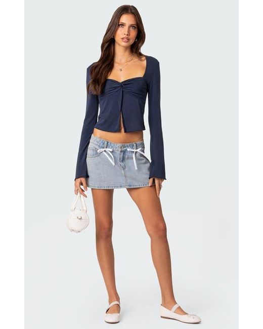 Edikted Blue Maxine Twist Split Front Top