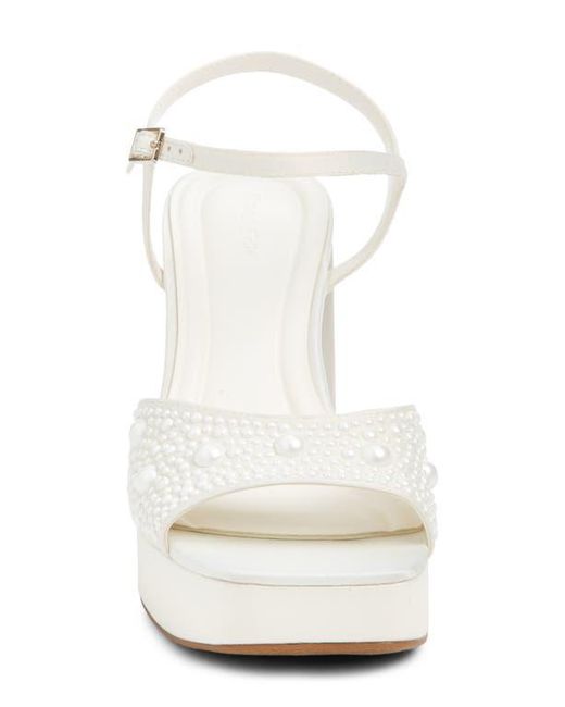 Open Edit White Whitney Block Heel Sandal