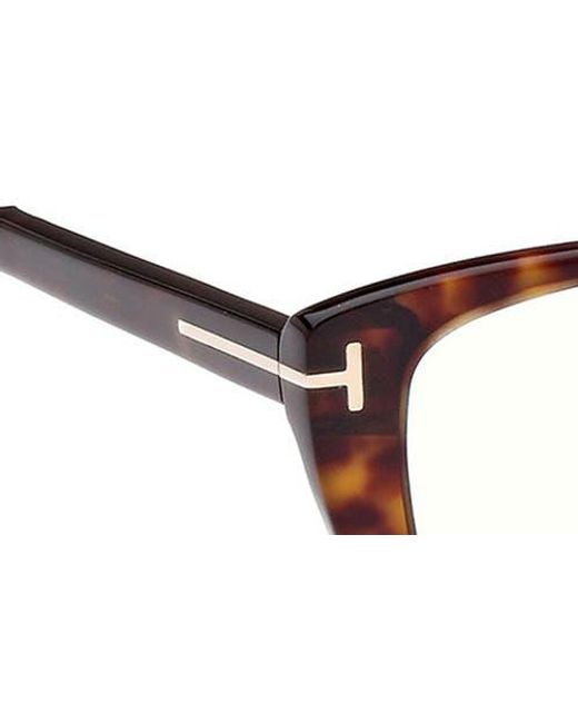 Tom Ford Brown 55Mm Butterfly Light Blocking Optical Glasses