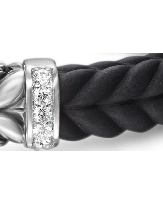 David Yurman Black Chevron Station Rubber Bracelet for men
