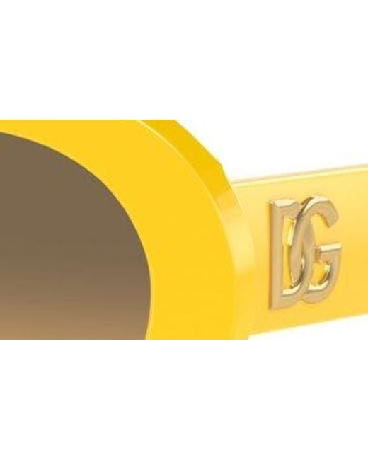 Dolce & Gabbana Yellow 51mm Gradient Oval Sunglasses for men