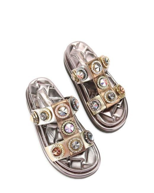 Kurt Geiger Metallic Orson Multi Stud Slide Sandal