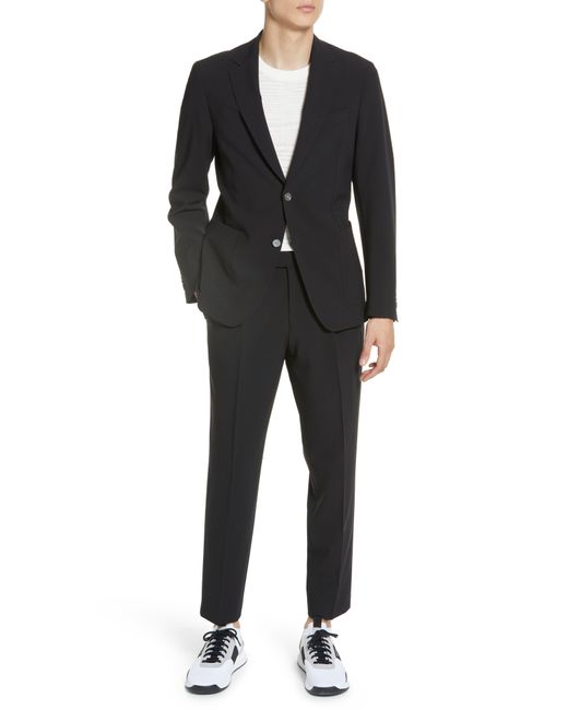 BOSS by HUGO BOSS Hanry Slim Fit Wool & Linen Suit in Black for Men Lyst