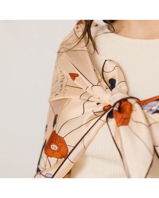 Lost Pattern Natural Camellia Large Silk Square Scarf