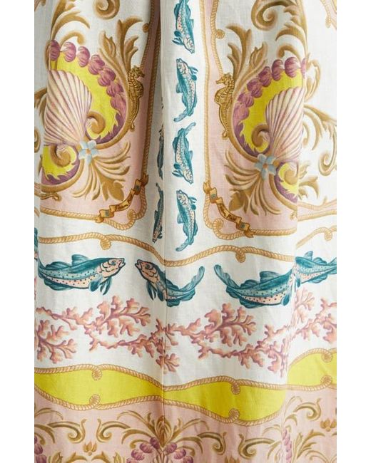 Farm Rio Metallic Maritime Magic Linen Blend Sundress