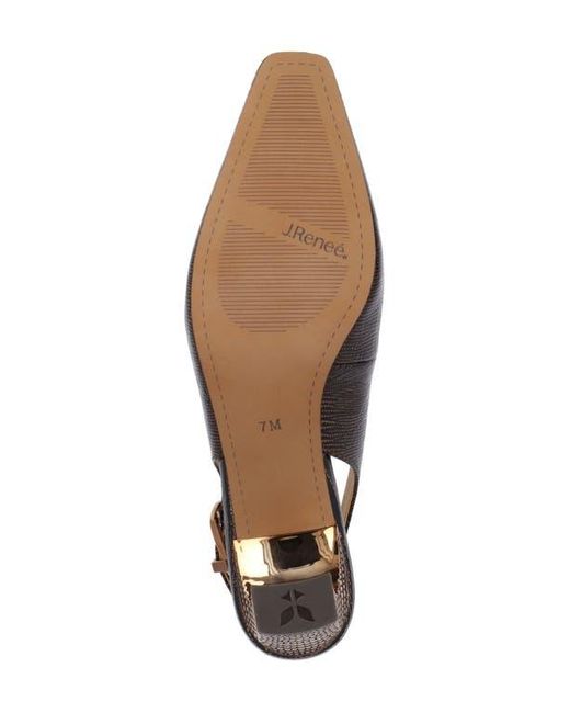 J. Reneé Brown Hadyn Lizard Embossed Slingback Pump