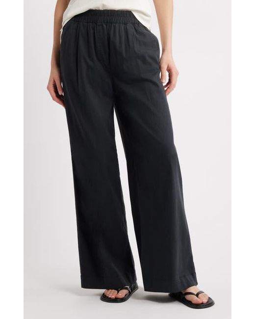 Treasure & Bond Black Pleated Wide Leg Pull-On Pants