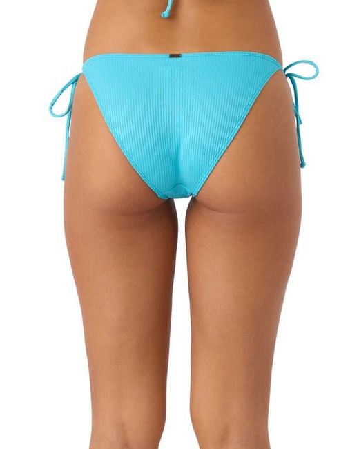 O'neill Sportswear Blue Saltwater Solids Maracas Rib Side Tie Bikini Bottoms