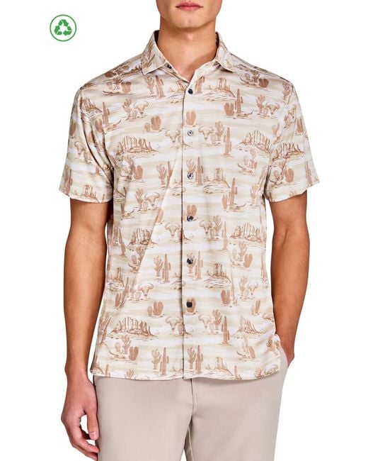 Con.struct White Regular Fit Desert Recycled Performance Golf Button-Down Shirt for men