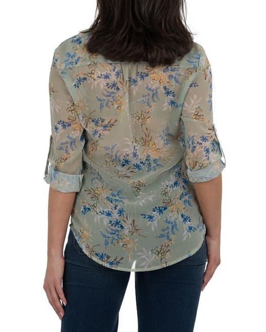 Kut From The Kloth Gray Jasmine Chiffon Button-Up Shirt