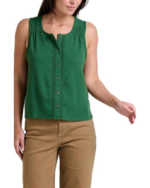 Toad & Co. Green Manzana Button Front Tank