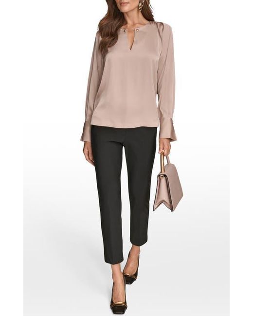 Donna Karan Natural Chain Detail Long Sleeve Top