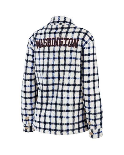 WEAR by Erin Andrews Washington Capitals Plaid Button-up Shirt Jacket ...