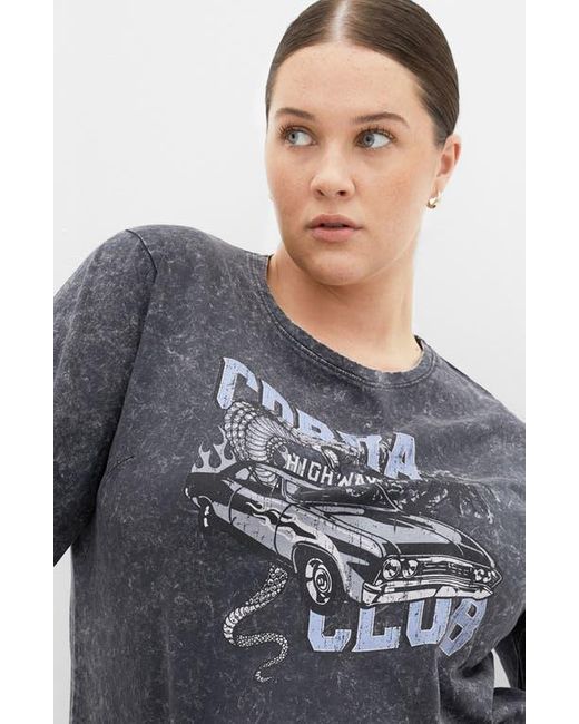 City Chic Gray Kyra Cotton Graphic T-Shirt