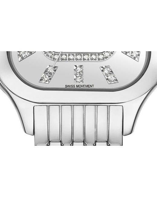 Michele Metallic meggie Diamond Dial Bracelet Watch