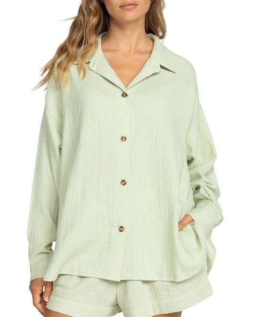 Roxy Multicolor Morning Time High-low Organic Cotton Shirt