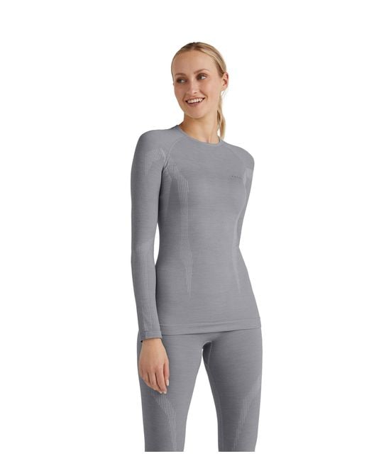 Falke Gray Wool Tech Base Layer Top