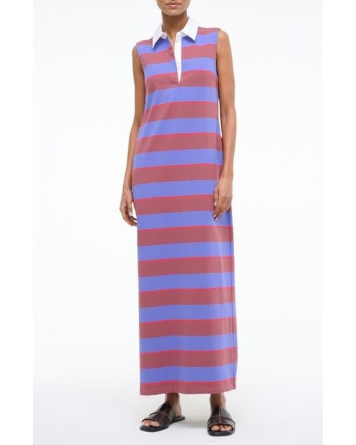 Staud Purple Julius Sleeveless Polo Maxi Dress