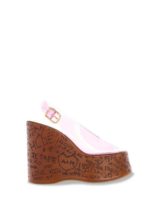 Chloé Pink Maxime Platform Wedge Sandal