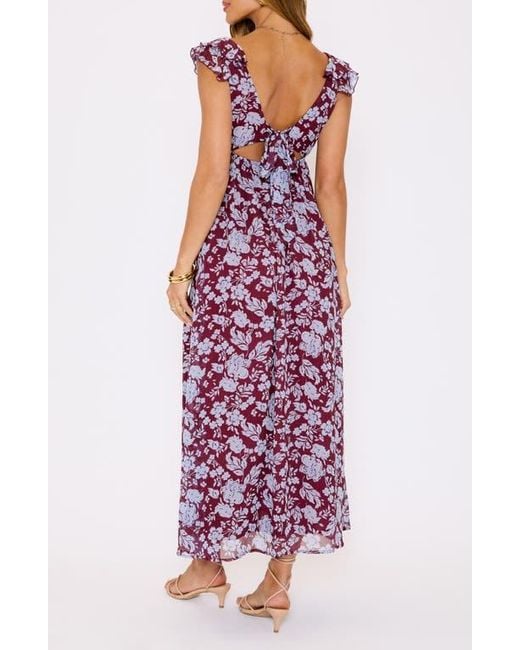 Vici Collection Red Enchanting Floral Ruffle Maxi Dress