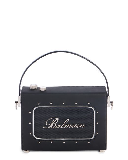 Balmain Blue Radio Rubberized Top Handle Bag for men