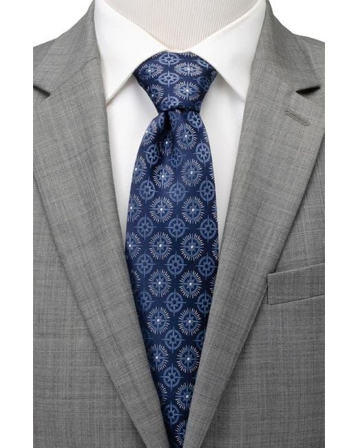 Cufflinks Inc. Blue Compass Hidden Message Silk Tie for men
