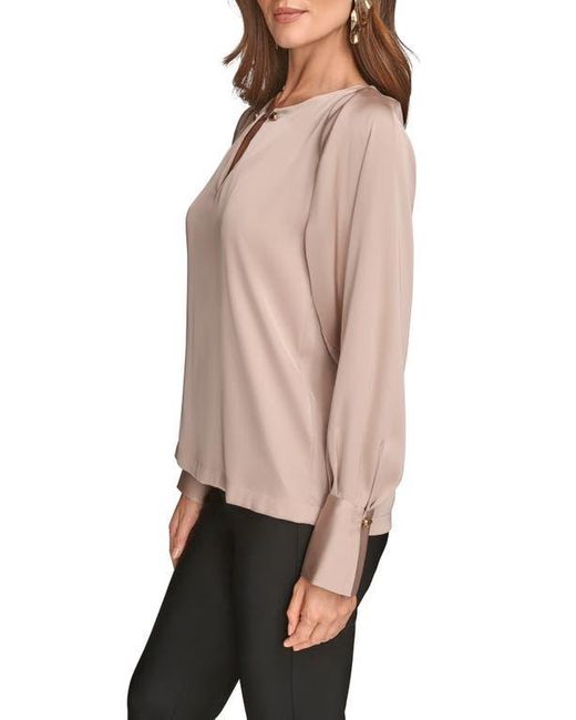 Donna Karan Natural Chain Detail Long Sleeve Top