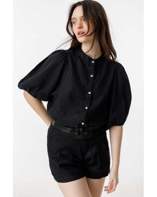 Lanhtropy Black Bubble Linen Shirt