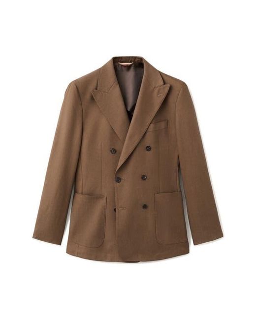 Mango Brown Double Breasted Slim Fit Jacket for men