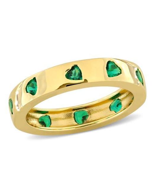 Julianna B Blue Lab-Created Gemstone Heart Eternity Ring