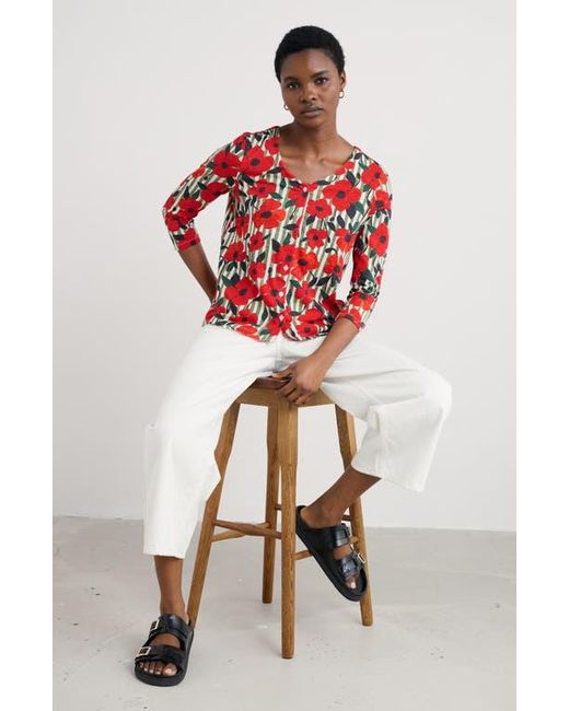 Seasalt Cornwall Red Studio Glass Organic Cotton Button-Up Top